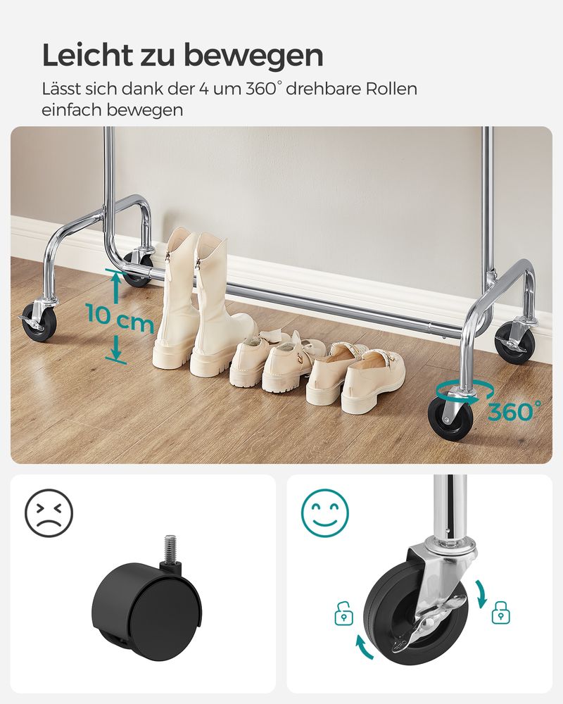 Kleiderständer mit ausziehbarer Stange - Tragkraft bis 130 kg