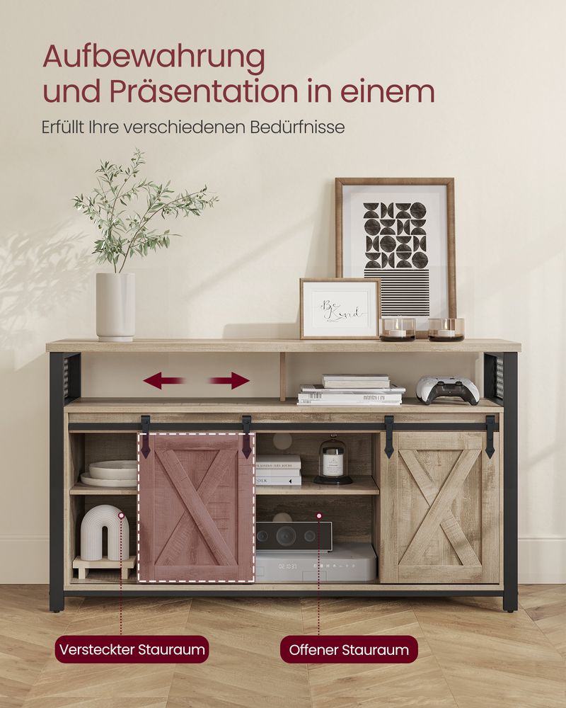 Country-TV-Schrank mit Scheunentüren – Stabiles & geräumiges Design
