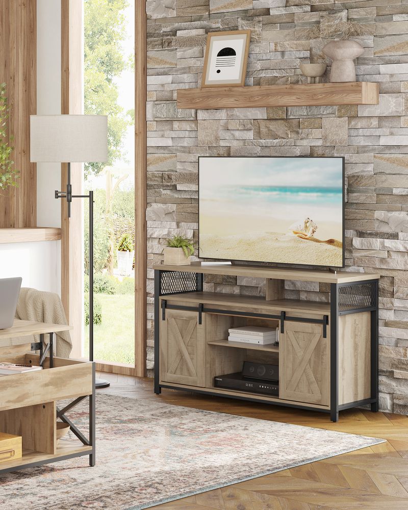 Country-TV-Schrank mit Scheunentüren – Stabiles & geräumiges Design