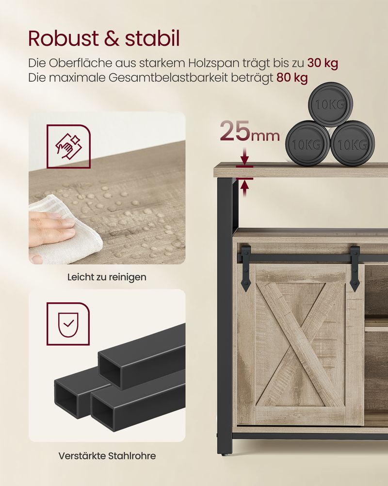 Country-TV-Schrank mit Scheunentüren – Stabiles & geräumiges Design