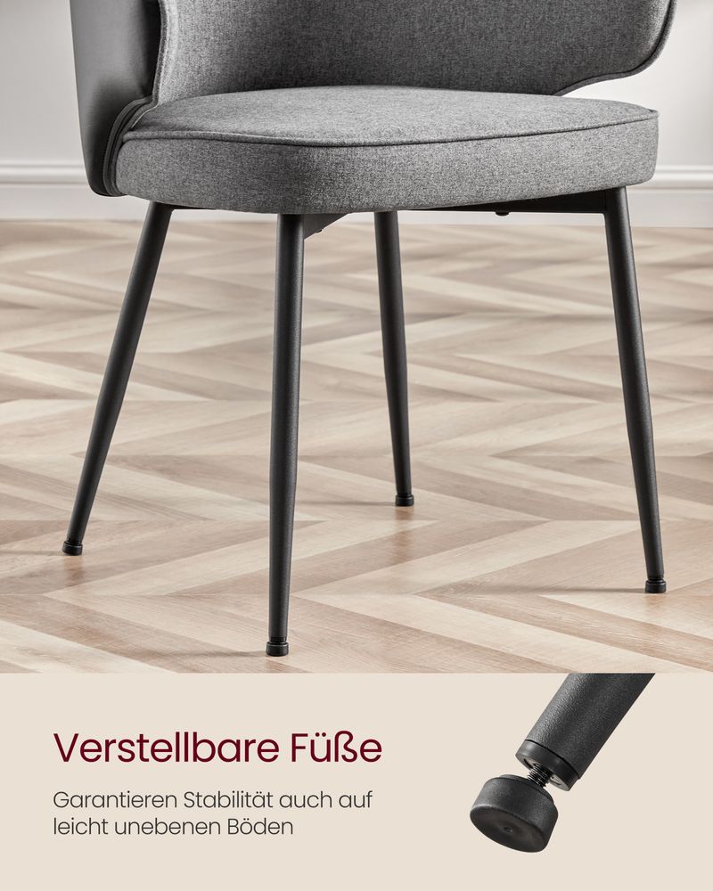 Moderne Esszimmerstühle mit Armlehnen – 2er-Set