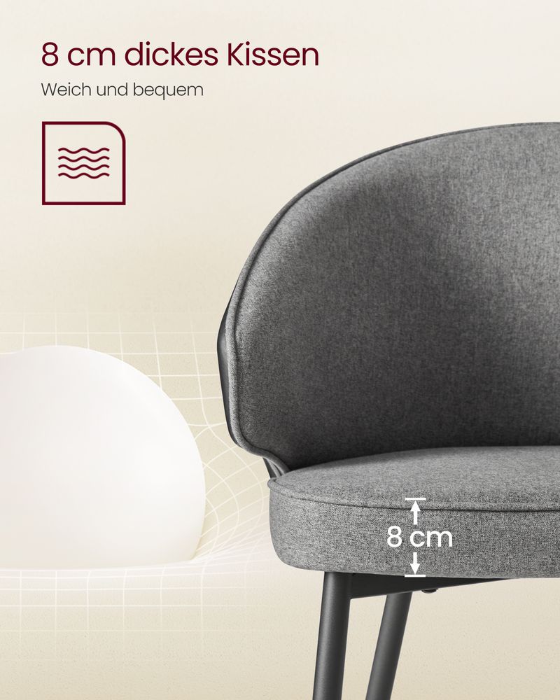 Moderne Esszimmerstühle mit Armlehnen – 2er-Set