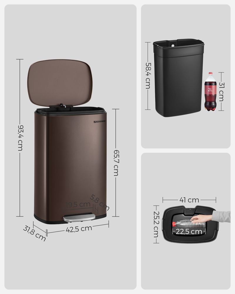 Moderner Treteimer - 50 Liter - Abfalleimer