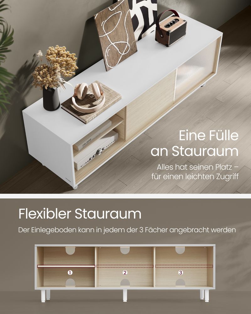 Moderner TV-Schrank - Schrank - Schwarz/Weiß