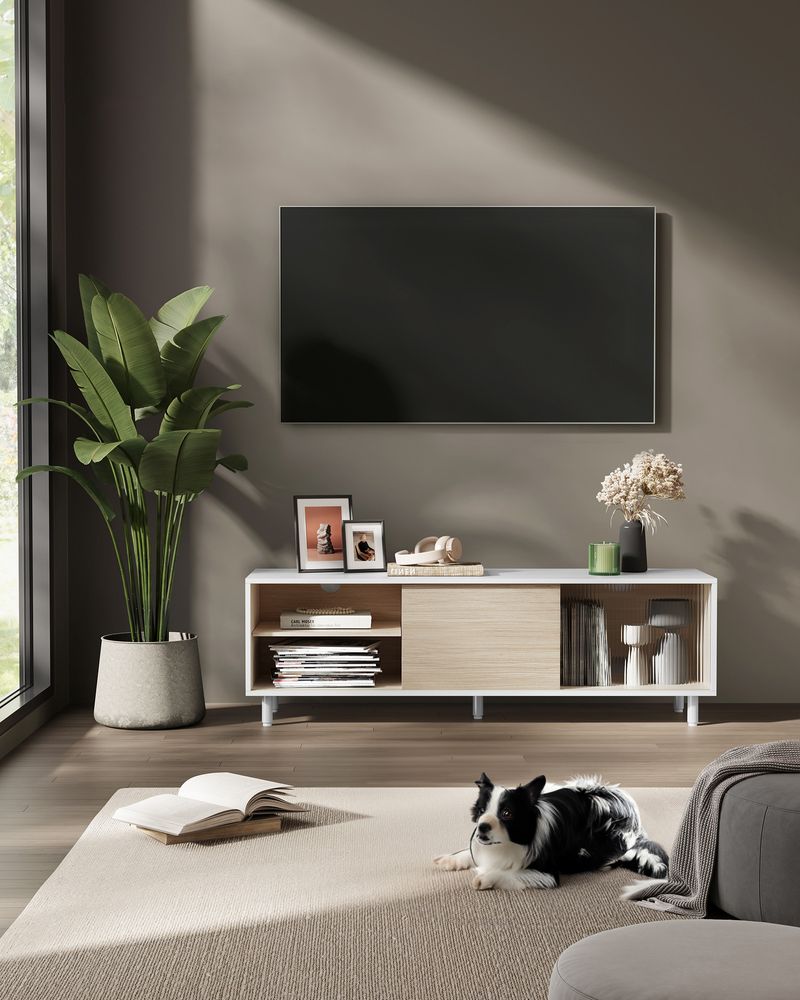 Moderner TV-Schrank - Schrank - Schwarz/Weiß