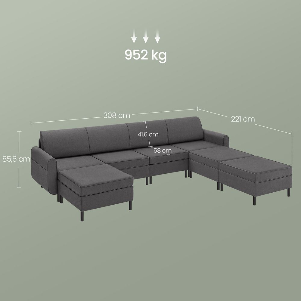 Modulares Sofa – Bouclé-Sofa-Set – verstellbar