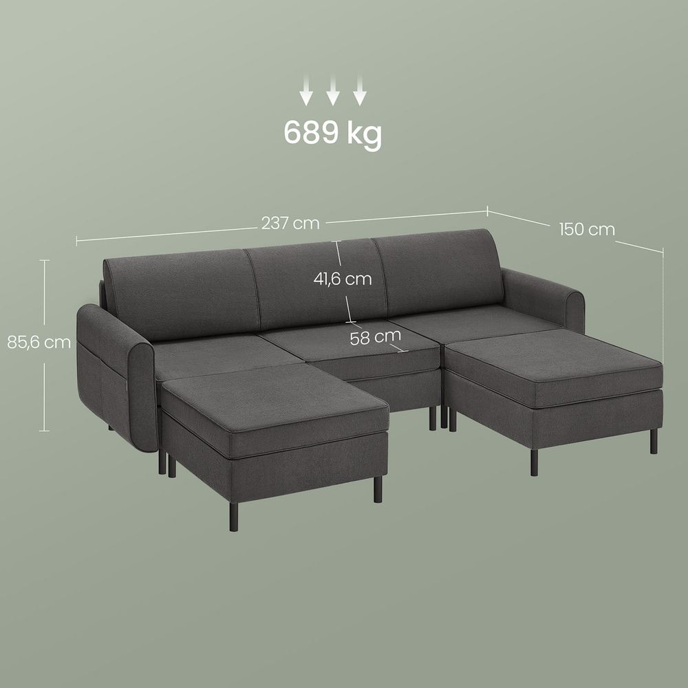 Modulares Sofa – Bouclé-Sofa-Set – verstellbar