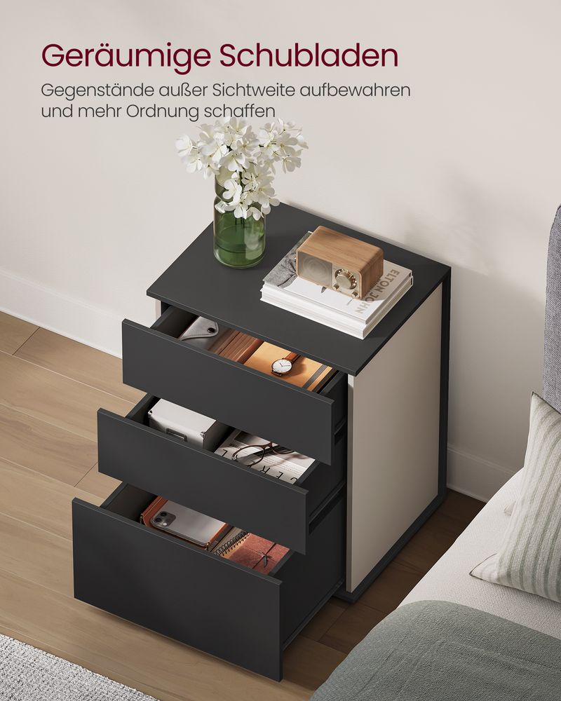 Nachttisch mit 3 Schubladen - Minimalistisches Design