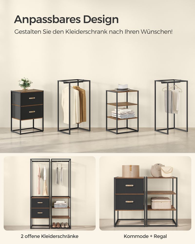 Offener Kleiderschrank mit verstellbarem Design – praktisch und robust