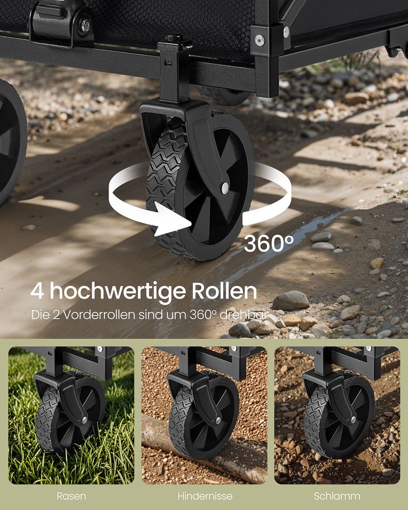 Klappbarer Bollerwagen - Bolderkar - Einkaufswagen