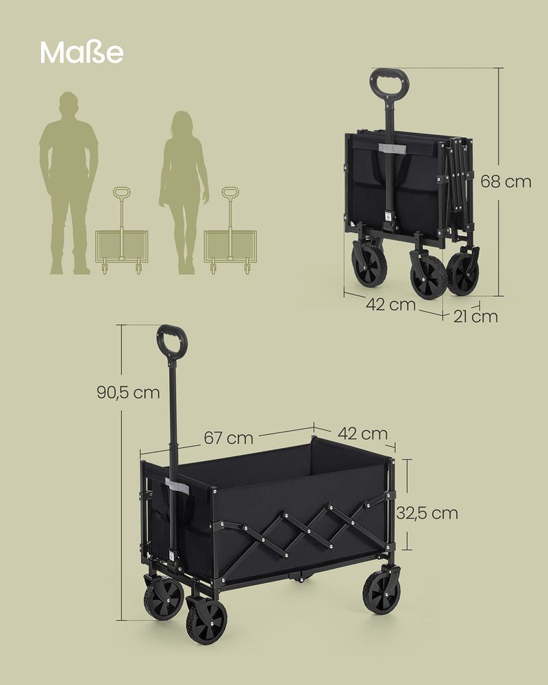 Klappbarer Bollerwagen - Bolderkar - Einkaufswagen