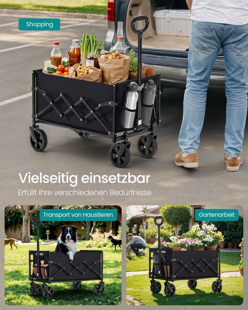 Klappbarer Bollerwagen - Bolderkar - Einkaufswagen