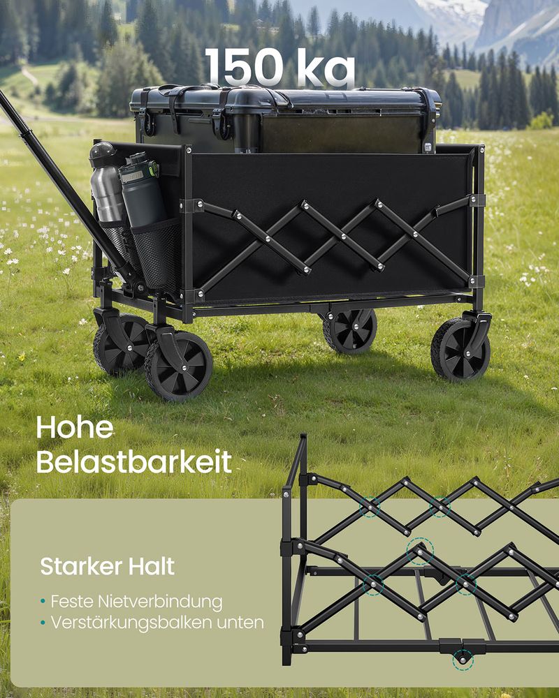 Klappbarer Bollerwagen - Bolderkar - Einkaufswagen