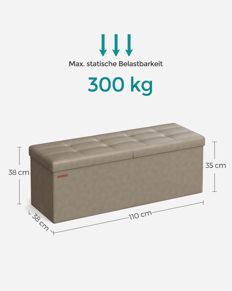 Klappbare Aufbewahrungsbank 131 Liter - Hocker - Kunstleder