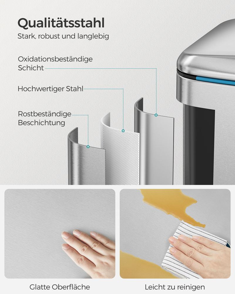 Treteimer 40L - Mit 2 Inneneimern - Mülltrennung