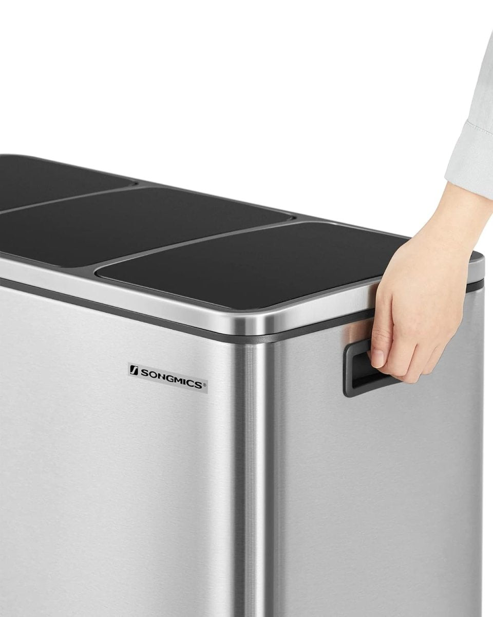 54L Abfalleimer - 3-Fach Abfalleimer - Treteimer - Abfalleimer 3 x 18L