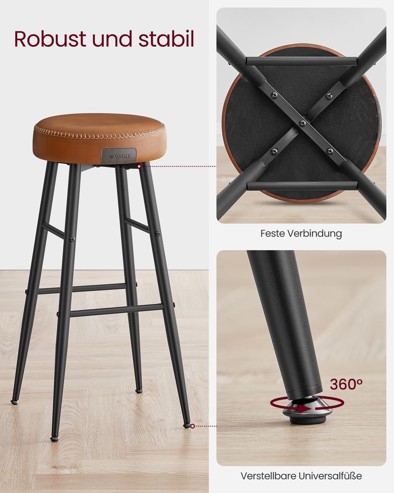 2er-Set Barhocker – Luxus-Küchenstühle – Verstellbare Beine