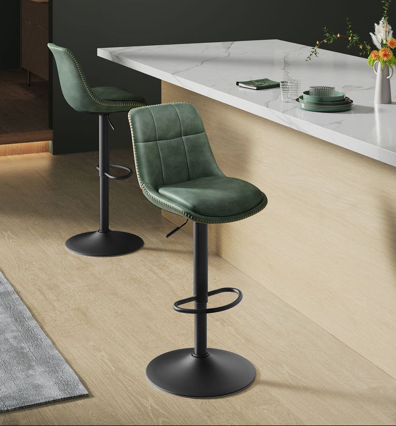 2er-Set Barhocker - Verstellbar und 360° drehbar - Kunstleder
