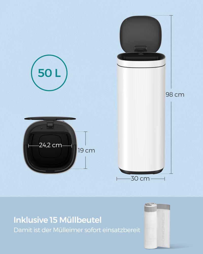 Smart Sensor Abfalleimer 50L - Mülleimer - Kompakt