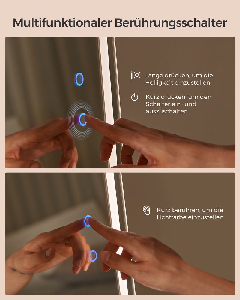 Spiegelschrank mit LED - Schmuckschrank - Standspiegel mit Stauraum