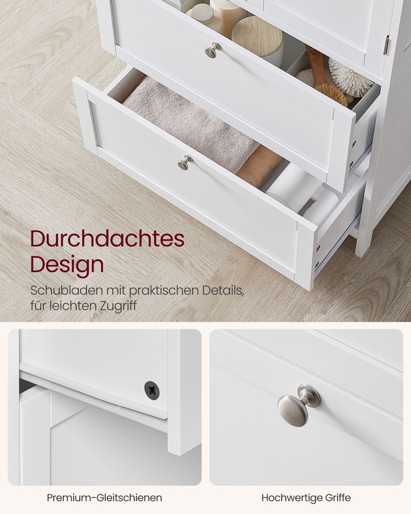Stilvoller Badezimmerschrank mit verstellbarem Stauraum