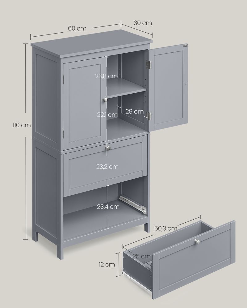 Stilvoller Badezimmerschrank mit verstellbarem Stauraum