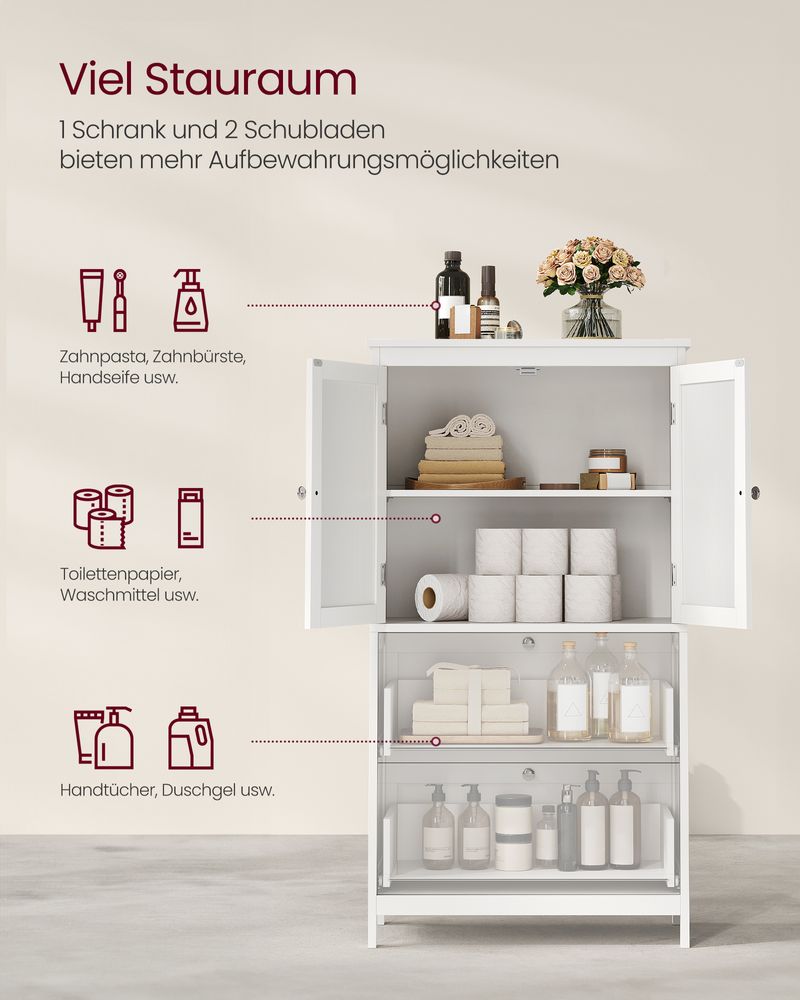 Stilvoller Badezimmerschrank mit verstellbarem Stauraum