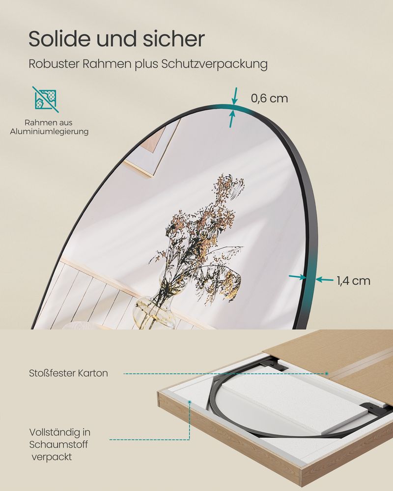 Stilvoller Spiegel - Stehend - Rechteckig