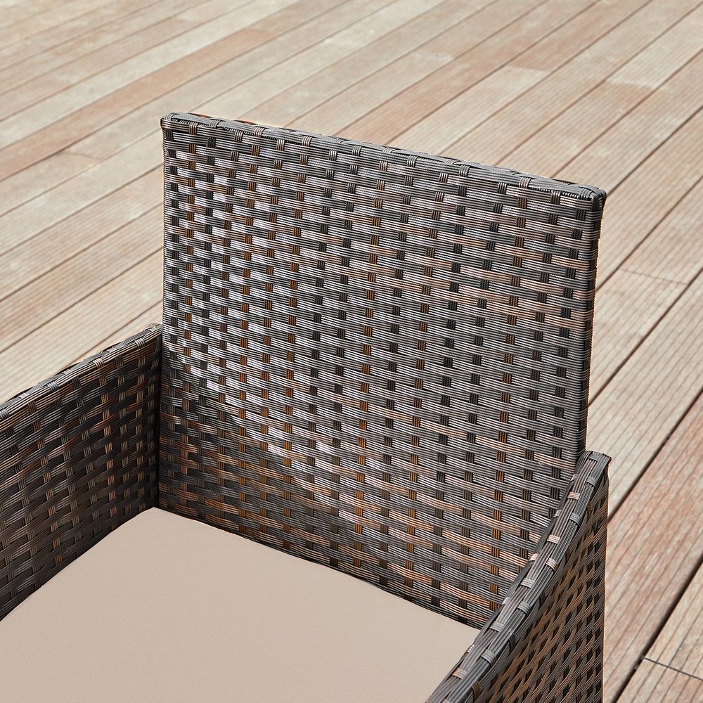 3-teiliges Gartenset - Gartenmöbelset - Gartenstühle und Tisch - Polyrattan