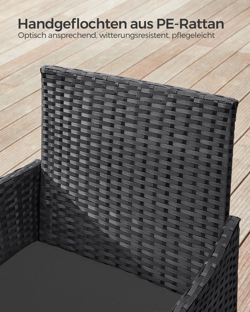 Rattanoptik Gartenset - Balkonset - Gartenstühle mit Tisch