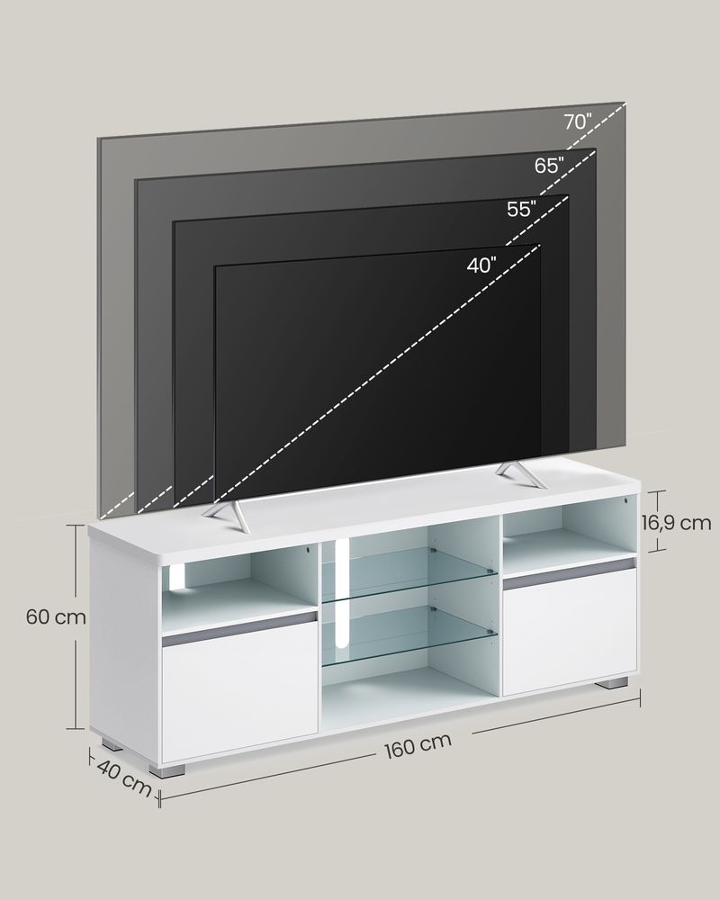 TV-Schrank mit LED-Beleuchtung und verstellbarem Stauraum
