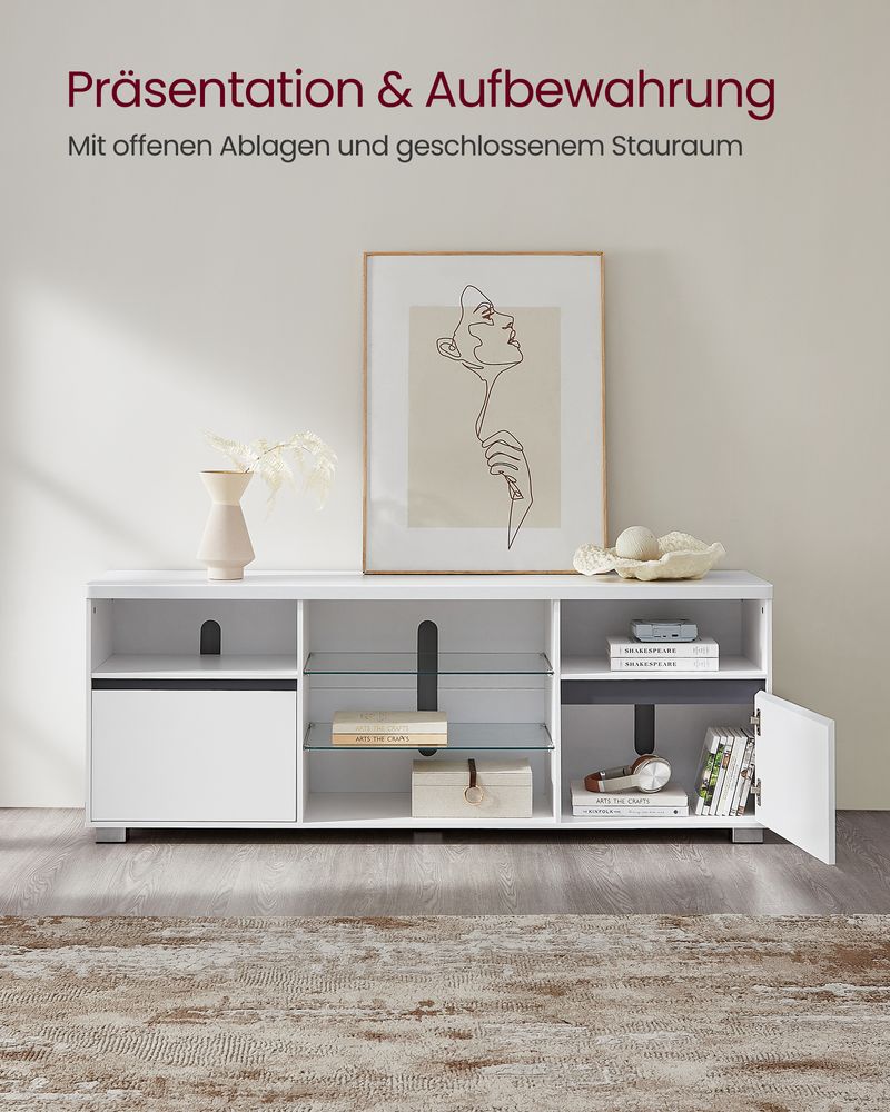 TV-Schrank mit LED-Beleuchtung und verstellbarem Stauraum