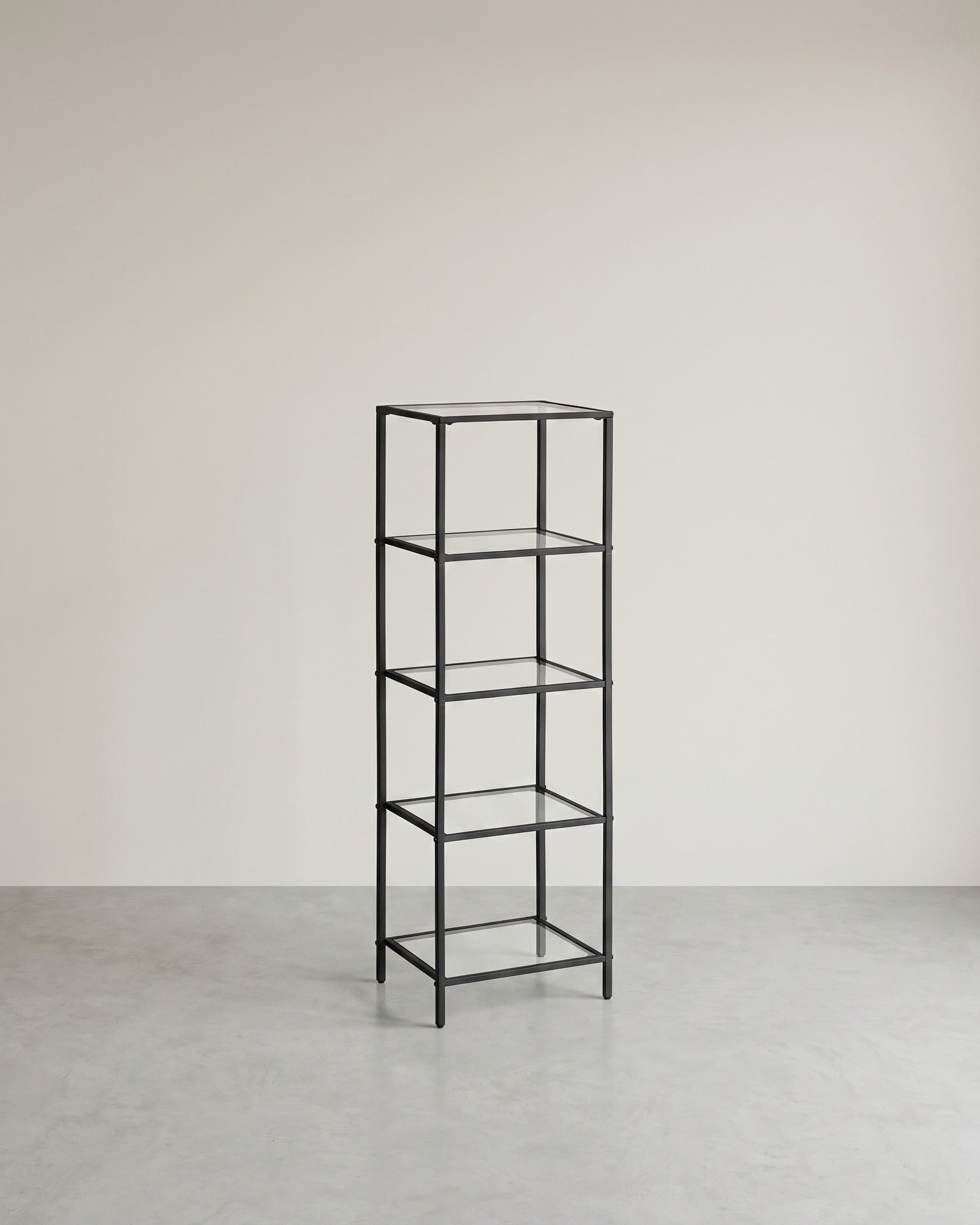 Glas-Eckschrank mit 5 oder 6 Etagen – Stilvoll & platzsparend – Schwarz