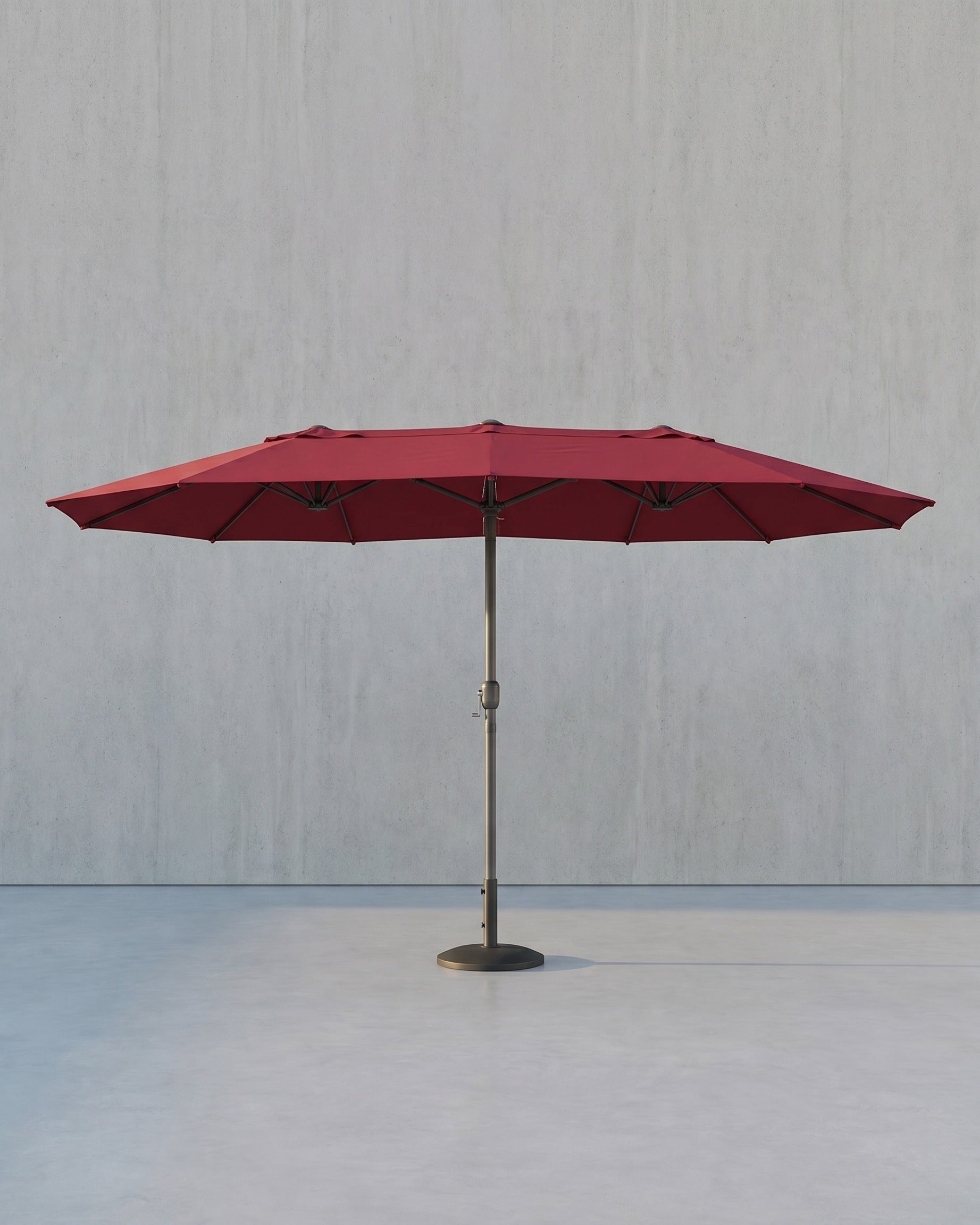 Doppelsonnenschirm 394 x 200 cm – UV-Schutz UPF 50+ – Mit Korkgirlande – Beige oder Grau