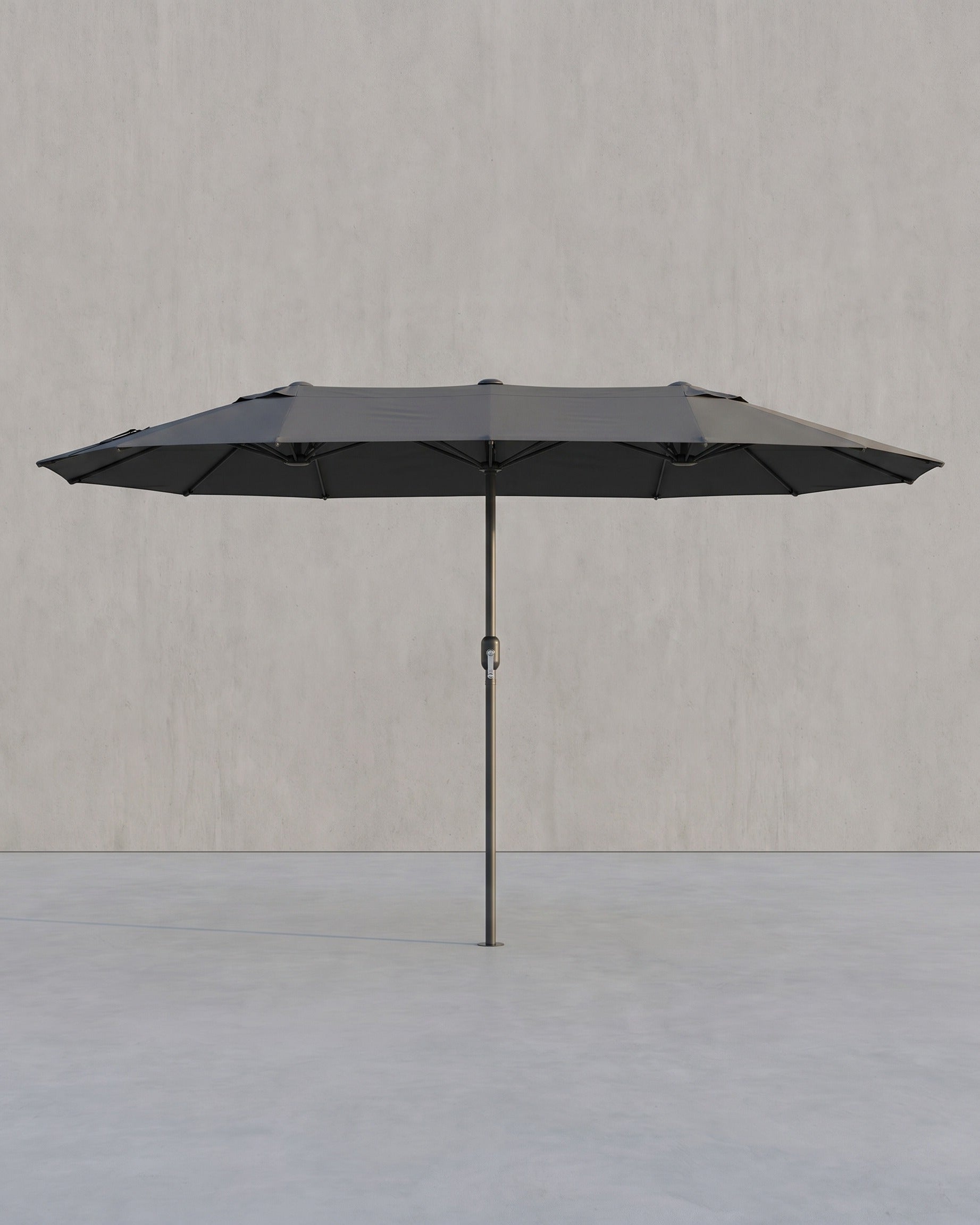 Doppelschirm 460 x 270 cm, – UV-Schutz UPF 50+ – Mit Korkkurbel