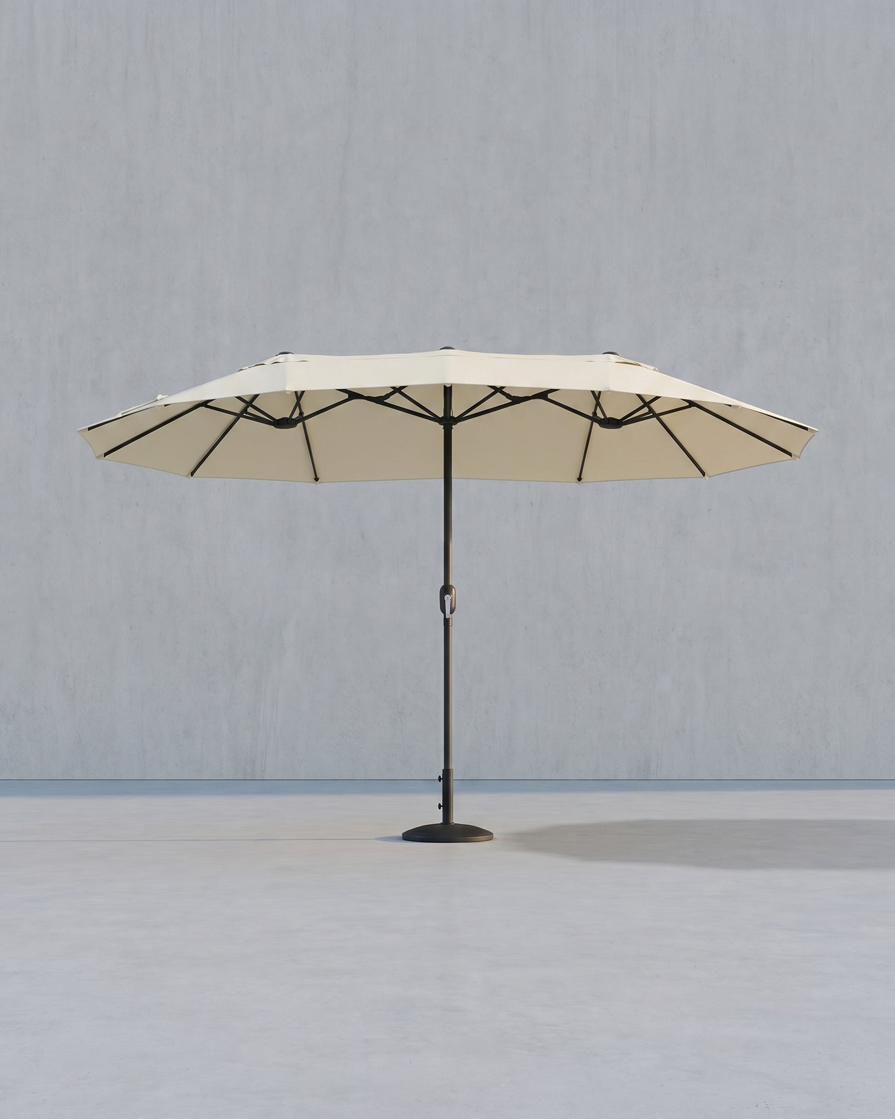 Doppelschirm 460 x 270 cm, – UV-Schutz UPF 50+ – Mit Korkkurbel