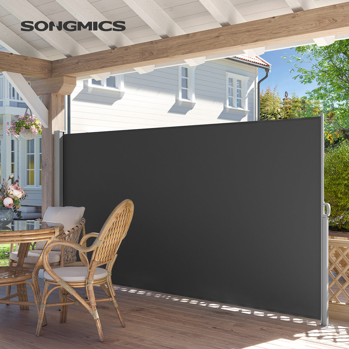 Gartensichtschutz 140 cm hoch - Ausziehbarer Balkonsichtschutz - Sonnenschutz
