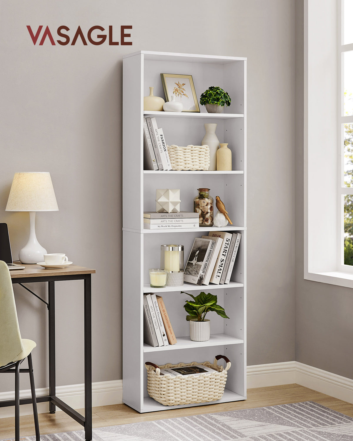 Modernes offenes Bücherregal – Geräumiges, freistehendes Aufbewahrungsregal mit verstellbaren Regalböden und minimalistischem Design