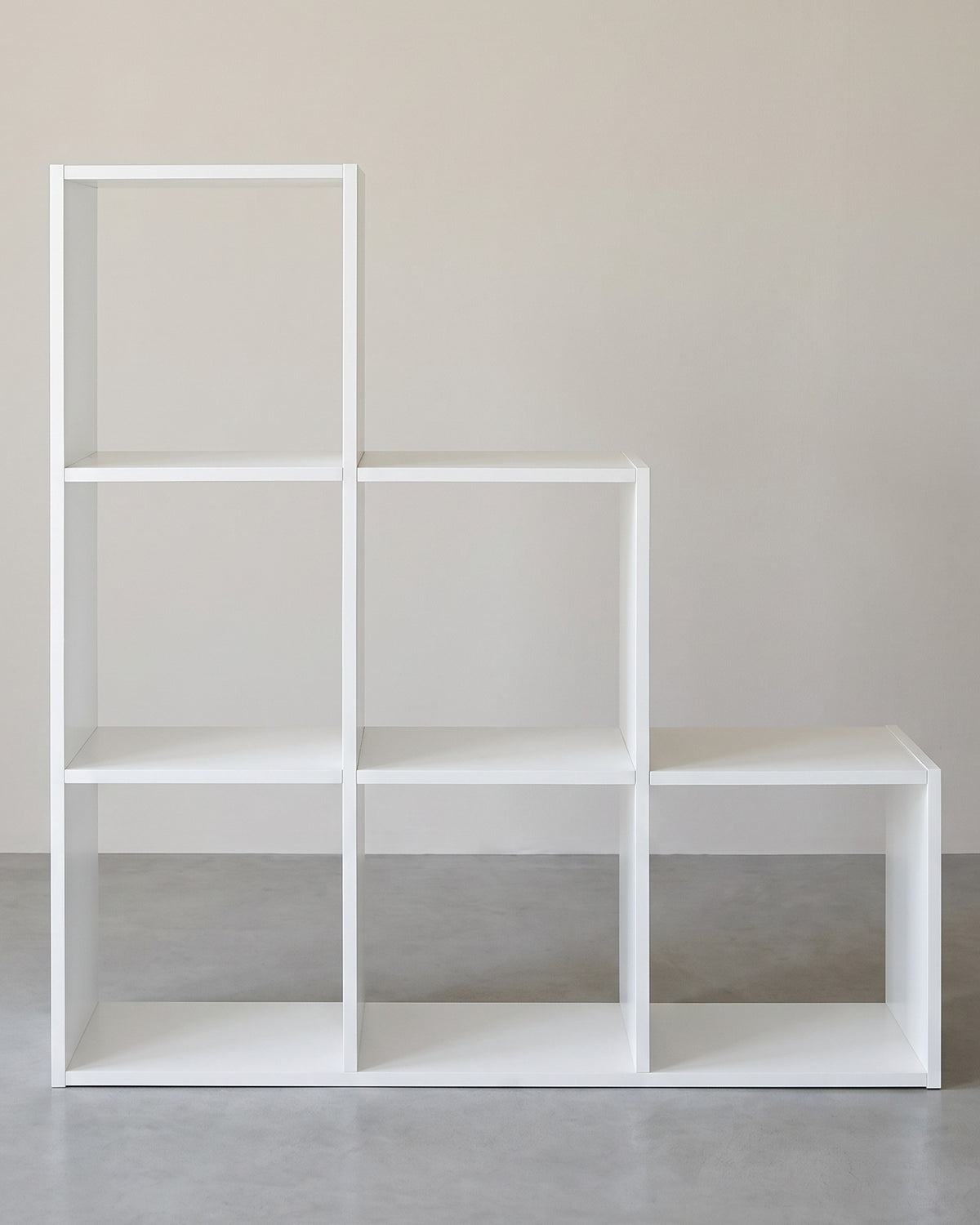 Bücherregal mit 10 Fächern – Raumteiler – Aufbewahrungsschrank – 129,5 x 29 x 129,5 cm – Weiß