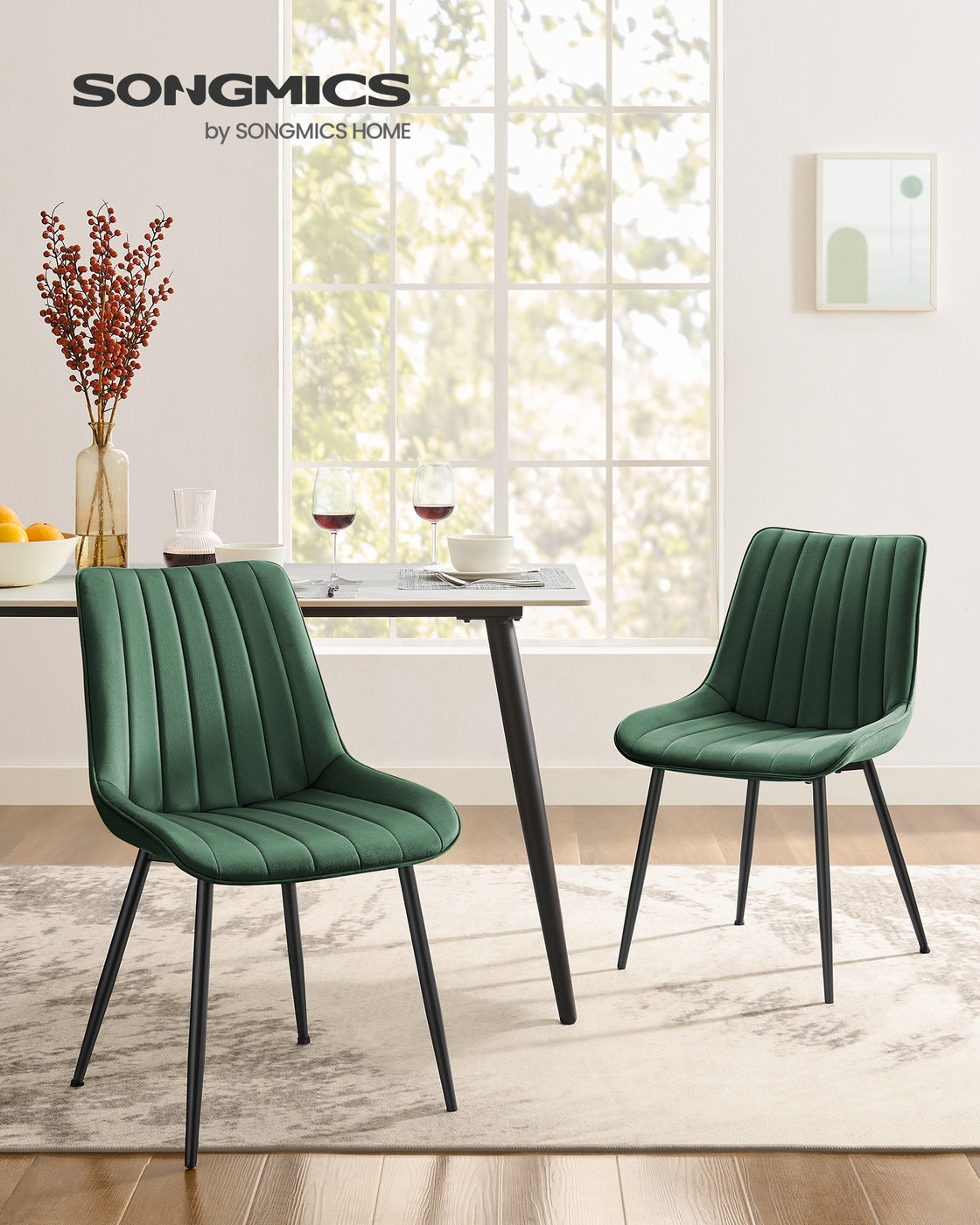 Esszimmerstuhl-Set, 2er-Set – Ergonomisches Design – Bequeme Polsterung – Stahlbeine