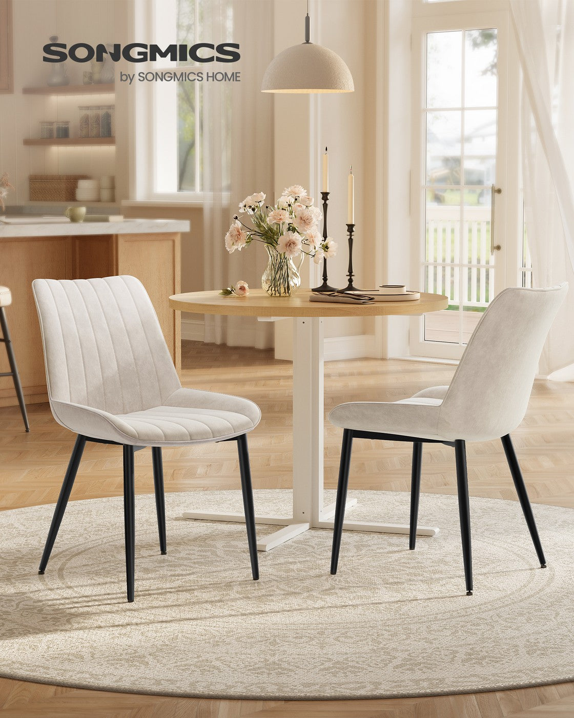 Esszimmerstuhl 2er-Set – ergonomisches Design – bequeme Polsterung – Stahlbeine
