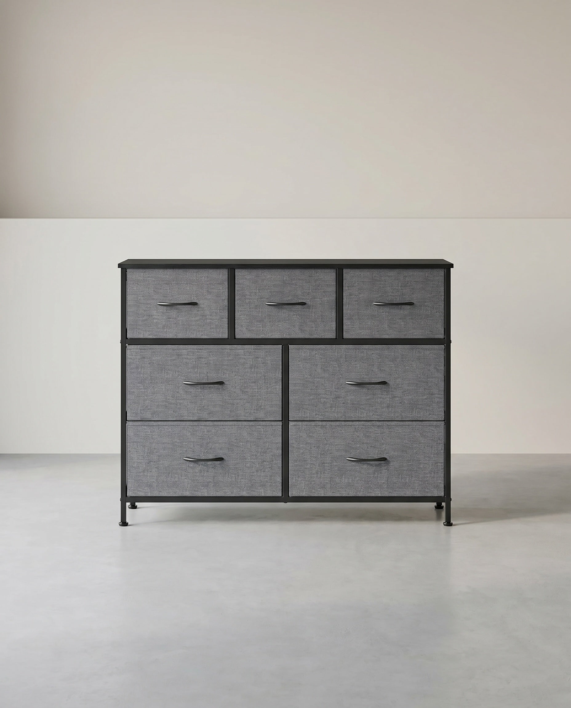 Sideboard Mit 7 Stoffschubladen - Stahlrahmen - Für Schlafzimmer Oder Flur