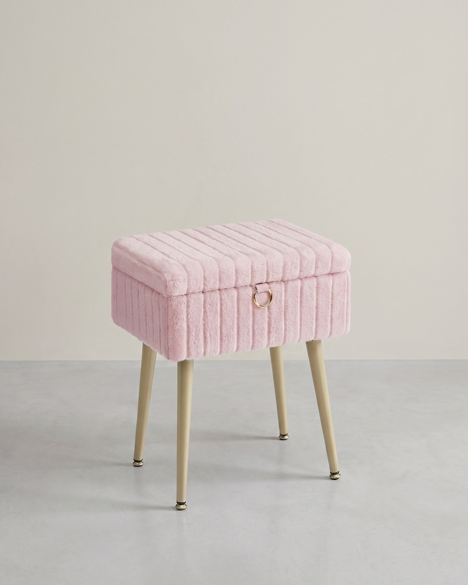 Aufbewahrungshocker – Mit weichem Samtbezug – Herausnehmbare Trennwand – Tragkraft 200 kg – Ideal für Schminktisch oder Schlafzimmer – Rosa