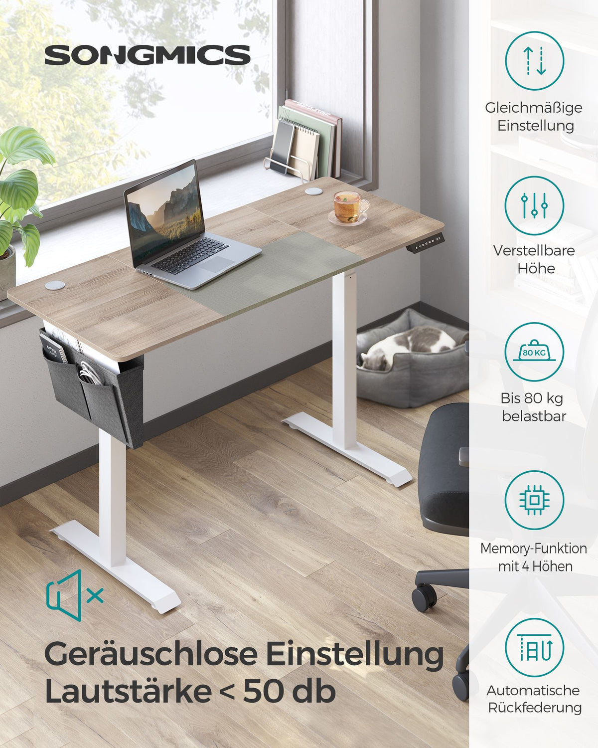 Höhenverstellbarer Schreibtisch - Sitz-Steh-Schreibtisch - Elektrisch verstellbarer Schreibtisch - (Heim-)Büro