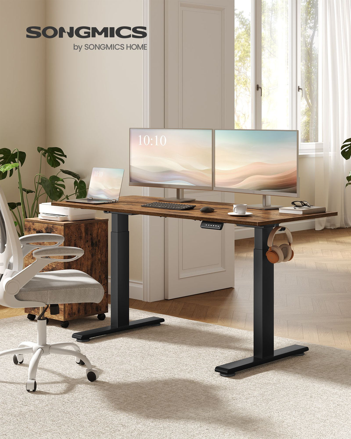 Elektrisches Schreibtischgestell – Doppelmotor – Höhe 72–120 cm – 4 Speicherplätze – USB-C – bis 120 kg