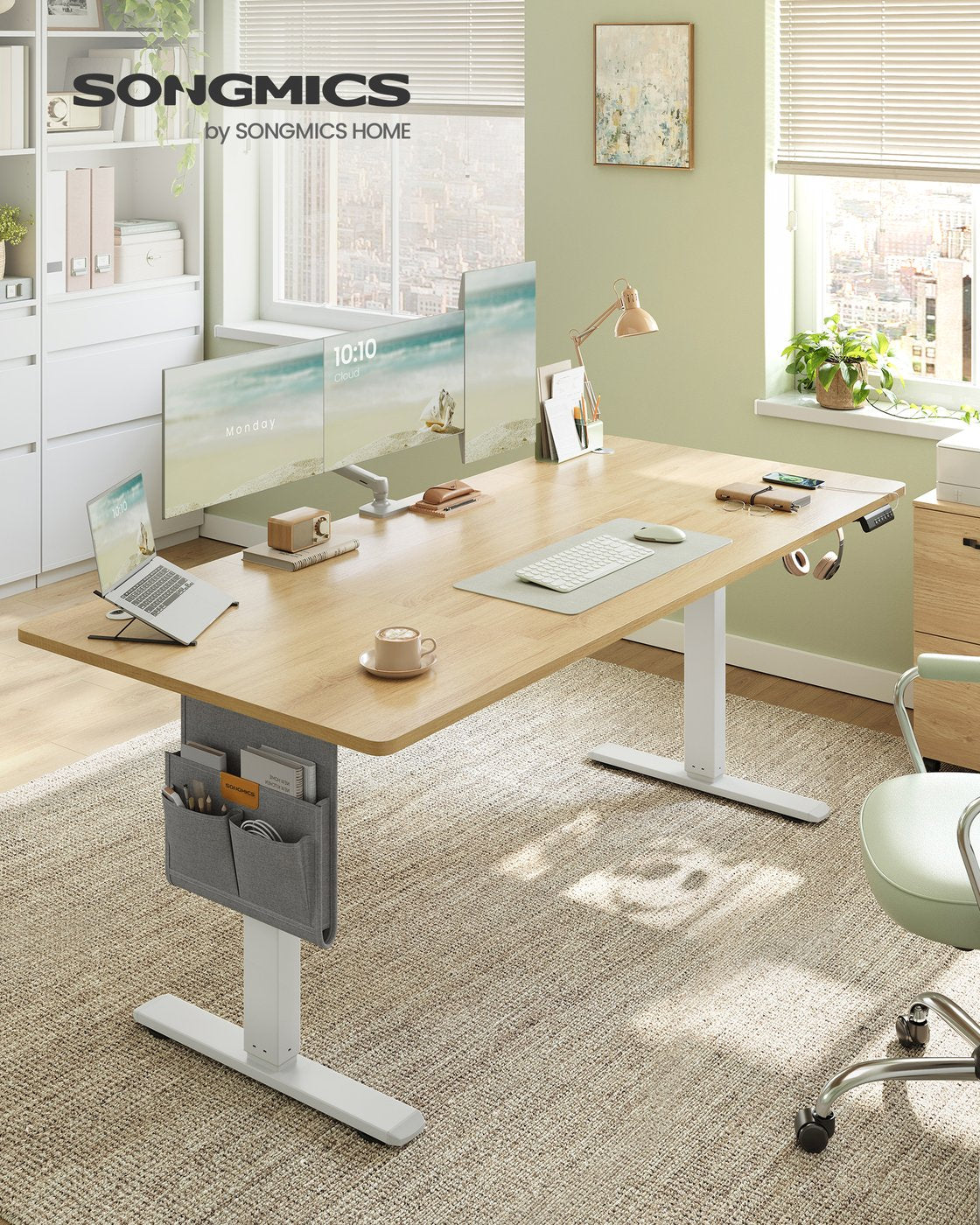Elektrischer Sitz-Steh-Schreibtisch 180 x 80 cm – höhenverstellbar – mit Kabelmanagement