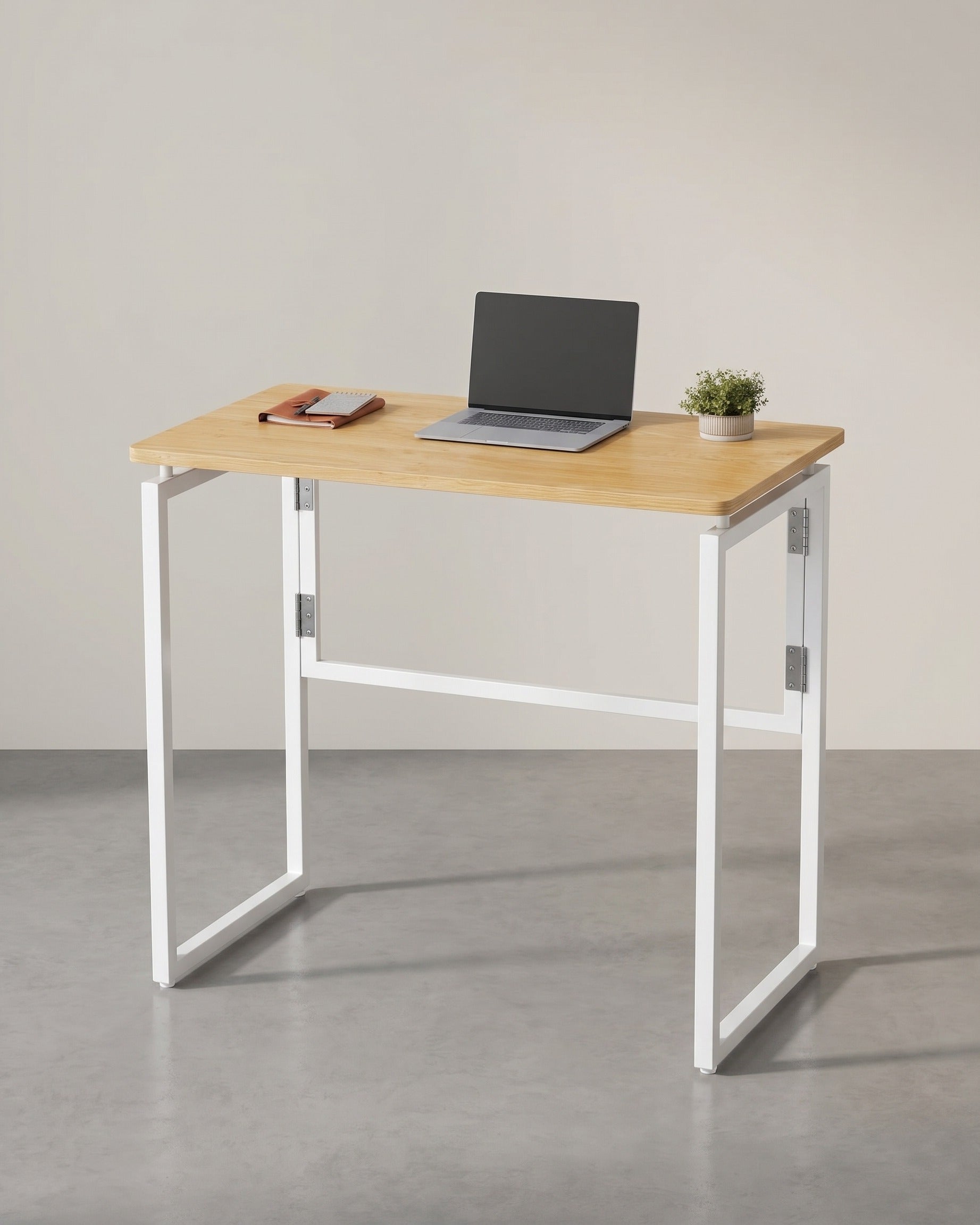 Klappbarer Schreibtisch 80 cm - Computertisch Mit Abgerundeten Ecken - Für Homeoffice
