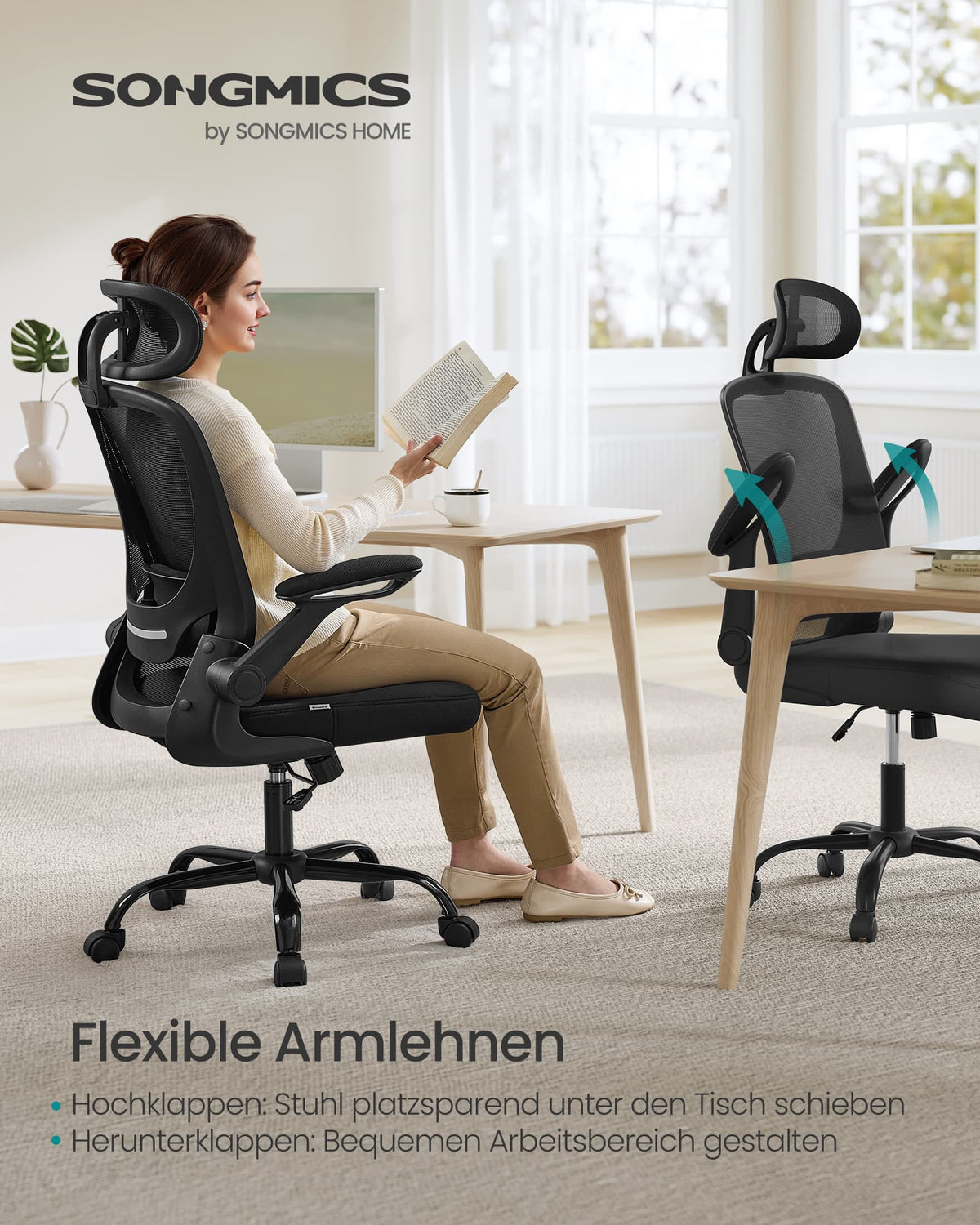 Ergonomischer Bürostuhl mit Kopfstütze – Komfort und Unterstützung