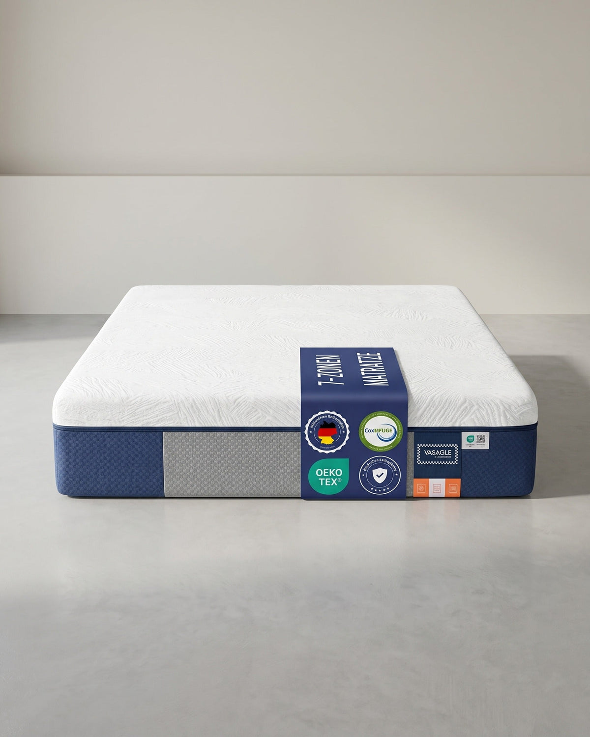 7-Zonen-Matratze – Gel-Memory-Schaum – Druckentlastend – Abnehmbarer Bezug – Komfortschaum