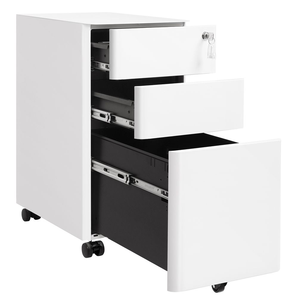 Aktenschrank mit 3 Schubladen - Schubladenelement - Schrank mit Rollen